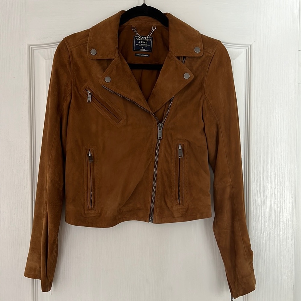 Abercrombie genuine suede jacket size S